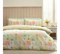 Catherine Lansfield Daisy Patchwork Reversible Duvet Cover Set Yellow - King - Yellow