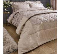 Catherine Lansfield Damask Jacquard 240x260cm Bedspread Champagne Gold