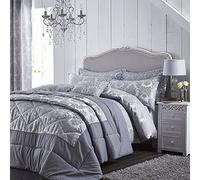 Catherine Lansfield Damask Jacquard Bedspread Jacquard Silver