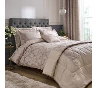 Catherine Lansfield Damask Jacquard Double Duvet Cover Set with Pillowcases Champagne Gold