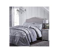 Catherine Lansfield Damask Jacquard Duvet Cover Ilver