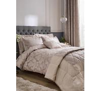Catherine Lansfield Damask Jacquard Single Duvet Cover Set with Pillowcase Champagne Gold