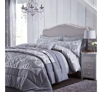 Catherine Lansfield Damask Jacquard Bedspread Jacquard Silver