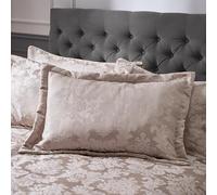 Catherine Lansfield Damask Jacquard Quilted Pillow sham Pair Champagne Gold