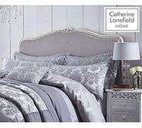 Catherine Lansfield Damask Jacquard Quilted Pillow sham Pair Silver Grey