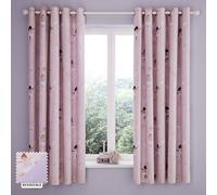 Catherine Lansfield Dancing Fairies 66X72 Inch Fully Reversible Lined Two Curtain Panels Pink