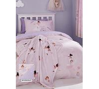 Catherine Lansfield Dancing Fairies Reversible Single Duvet Cover Set with Pillowcase Pink