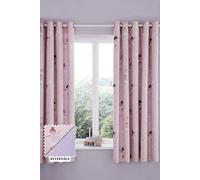Catherine Lansfield 'Dancing Fairies' Reversible Eyelet Curtains in Pink | Size: 168 cm width x 183 cm drop Catherine Lansfield Pink 168 cm width x 183 cm drop