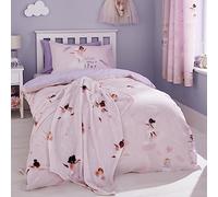 Catherine Lansfield Dancing Fairies Reversible Single Duvet Cover Set with Pillowcase Pink