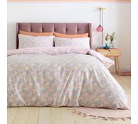 Catherine Lansfield Darcy Floral Reversible Single Duvet Cover Set with Pillowcase Pink