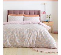 Catherine Lansfield Darcy Floral Reversible Super King Duvet Cover Set with Pillowcases, Pink