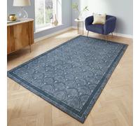Catherine Lansfield Deco Blue Flatweave Rug - 122x170cm