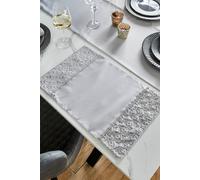 Art Deco Sequined Placemats by Catherine Lansfield Black Silver Grey
