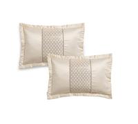 Catherine Lansfield Deco Sequin Quilted Pillow Sham Pair Champagne Gold