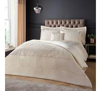 Catherine Lansfield Deco Sequin Super King Duvet Cover Set with Pillowcases Champagne Gold