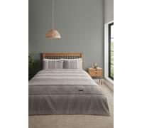 Catherine Lansfield Denim Reversible Single Duvet Cover Set with Pillowcase Grey