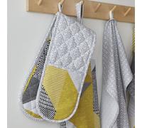 Catherine Lansfield Dining Larsson Geo 18X88 Cm Oven Glove Ochre