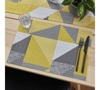 Catherine Lansfield Dining Larsson Geo 30X46 Cm Placemat Pair Ochre