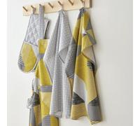 Catherine Lansfield Larsson Geo Two Pack Tea Towels Ochre