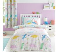 Catherine Lansfield Dinosaur Friends Reversible Single Duvet Cover Set with Pillowcase Natural