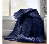 Catherine Lansfield Downstairs Living Cosy Diamond Soft 130x170cm Blanket Throw Navy