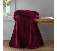 Catherine Lansfield Downstairs Living Extra Large Raschel Velvet Touch Soft 200X240Cm Blanket Throw Red