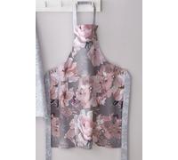 Catherine Lansfield Dramatic Floral Apron Grey KT/46659/W/APR/GY