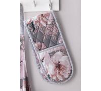 Catherine Lansfield Dramatic Floral Double Oven Glove Grey KT/46659/W/DGLV/GY