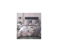 Catherine Lansfield Dramatic Floral Easy Care Double Duvet Set Grey