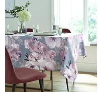 Catherine Lansfield Dramatic Floral137x229cm Wipe Clean Cotton Table Cloth Grey