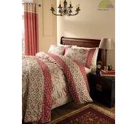 Catherine Lansfield Kashmir Paisley Floral Reversible Duvet Cover Set King Beige