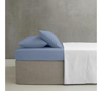 Catherine Lansfield Easy Iron Percale Combed Double Extra Deep Fitted Sheet Blue