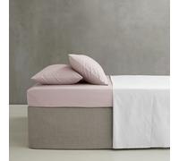 Catherine Lansfield Double Fitted Sheet Easy Iron Percale Combed Polycotton 25cm Depth Blush Pink