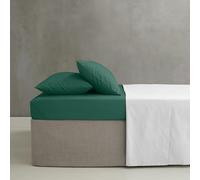 Catherine Lansfield 'Easy Iron Percale' Combed Polycotton 35cm Depth Sheet in Dark Green | Size: Double Fitted Catherine Lansfield Dark Green Double Fitted