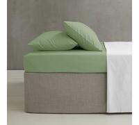 Catherine Lansfield Easy Iron Percale Combed Fitted Sheet 35Cm Depth Sage Green