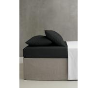 Catherine Lansfield Double Fitted Sheet Easy Iron Percale Combed Polycotton 25cm Depth Black
