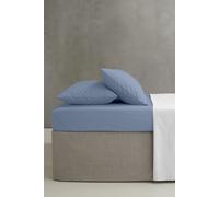 Catherine Lansfield Double Fitted Sheet Easy Iron Percale Combed Polycotton 25cm Depth Blue