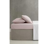 Catherine Lansfield Double Fitted Sheet Easy Iron Percale Combed Polycotton 25cm Depth Blush Pink