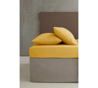Catherine Lansfield Easy Iron Percale Combed Super King Fitted Sheet Ochre Yellow