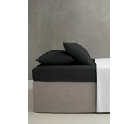 Catherine Lansfield 'Easy Iron Percale' Combed Polycotton 35cm Depth Sheet in Black | Size: Double Fitted Catherine Lansfield Black Double Fitted