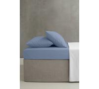 Catherine Lansfield Easy Iron Percale Combed Super King Extra Deep Fitted Sheet Blue