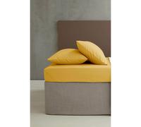 Catherine Lansfield Easy Iron Percale Combed Super King Fitted Sheet Ochre Yellow