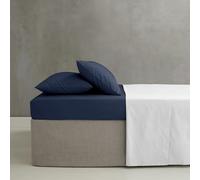 Catherine Lansfield Easy Iron Percale Combed Super King Fitted Sheet Navy Blue