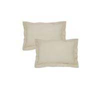 Catherine Lansfield 'easy Iron Percale' Oxford Pillowcase Pair In Cream Cream One Size