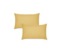Catherine Lansfield Pillowcases Easy Iron Percale Standard 50x75cm Pack of 2 Pillow cases with envelope closure Ochre