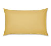 Catherine Lansfield Easy Iron Percale Standard Pillowcase Pair Ochre Yellow