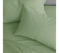 Catherine Lansfield Standard Pillowcase Pair Easy Iron Percale Sage Green