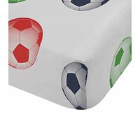 Catherine Lansfield Eat Sleep Football Easy Care Polycotton Single Fitted Sheet White