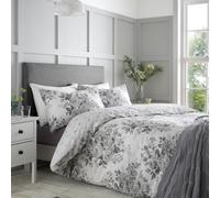 Catherine Lansfield Elinda Floral Reversible Duvet Cover Bedding Set Grey