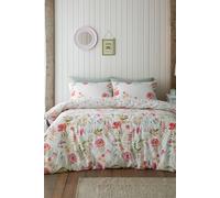 Catherine Lansfield 'Ella Poppy' Reversible Duvet Cover Set in Cream | Size: King Catherine Lansfield Cream King
